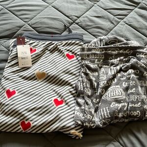 Secret Treasures XL pajama bottoms, hearts NWT Coffee NWOT